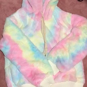 Pol unicorn dreams hooded pullover rainbow M